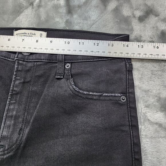 Abercrombie & Fitch Jeans Womens 28/6S SHORT Black Super Skinny Ankle High Rise - Picture 9 of 13